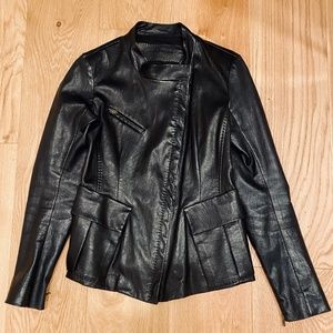 Donna Karen Black Label Leather Jacket